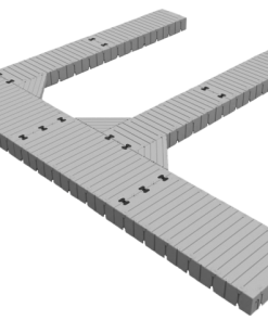 Marinabrygge Rotodock 9x1,5 meter m/2 vinger 6x1 meter, flytekapasitet 7.650kg