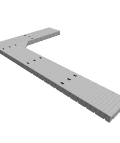 Marinabrygge Rotodock L-form 10,5x1,5 meter og 6x1,5 meter, flytekapasitet 6.750kg