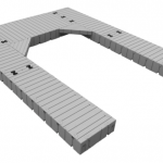 Marinabrygge Rotodock U-form 6x1 meter og 5x1,5 meter, flytekapasitet 4.950kg
