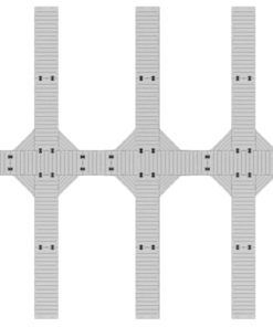 Marinabrygge Rotodock 16x1,5 meter m/8 vinger 6x1 meter, flytekapasitet 21.600 kg