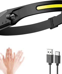 HODELYKT OPPLADBAR I SILIKON LED COD PANNEBÅND SVART